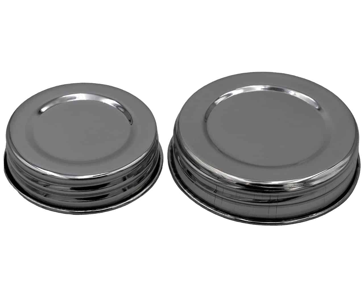 Polished Vintage Reproduction Stainless Steel Storage Lids for Mason Jars 5 Pack
