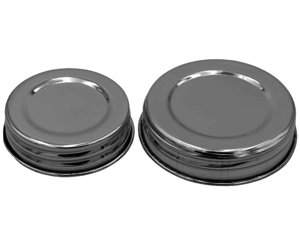 Polished Vintage Reproduction Stainless Steel Storage Lids for Mason Jars 5 Pack