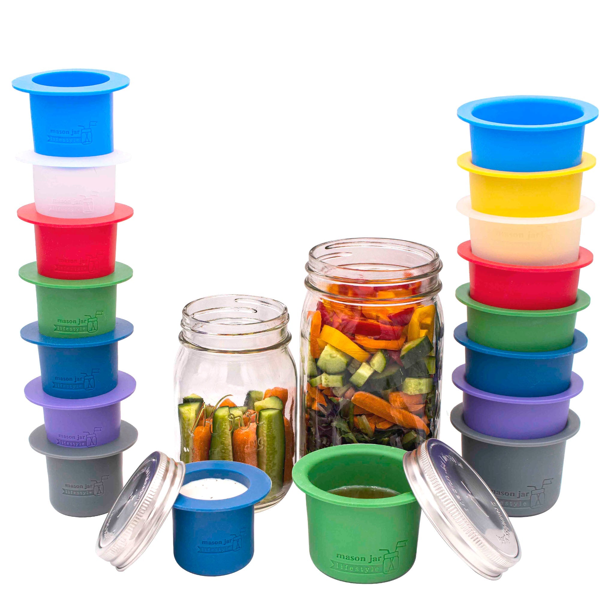 Mason Jar Divider Cup for Salads, Dips, and Snacks