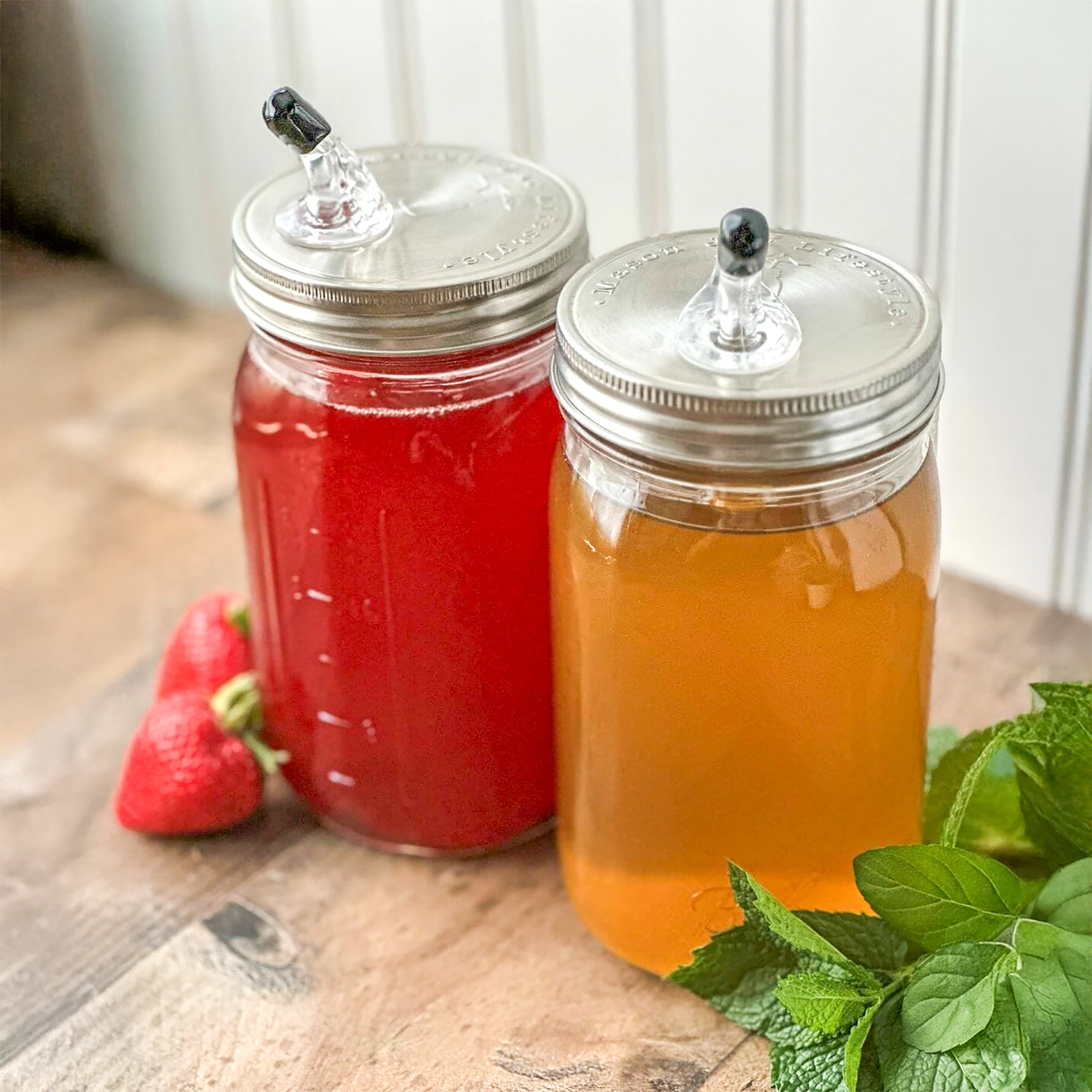 Liquor Pour Spout Stainless Steel Lid for Mason Jars