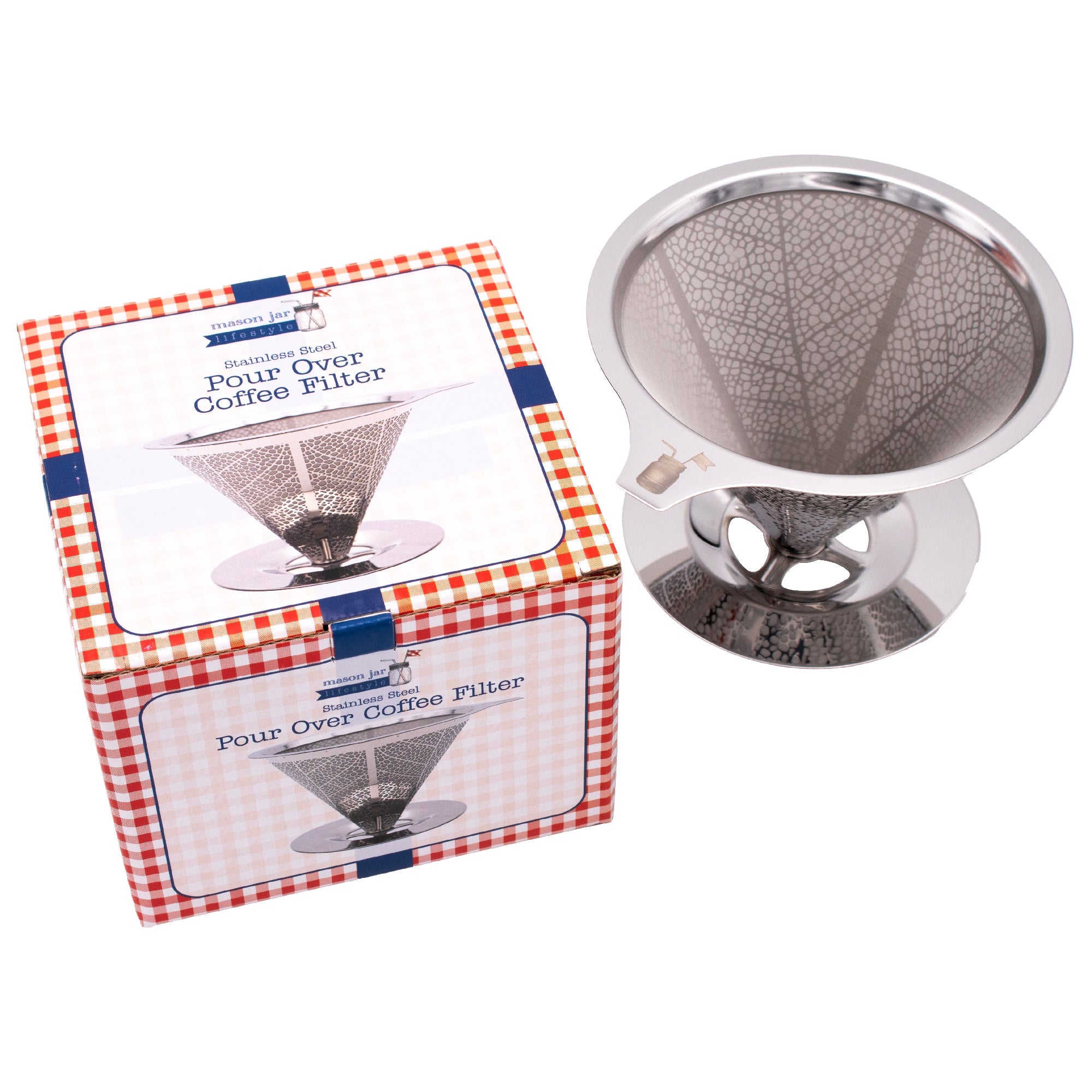 Reusable Stainless Steel Pour Over Coffee Filter for Mason Jars