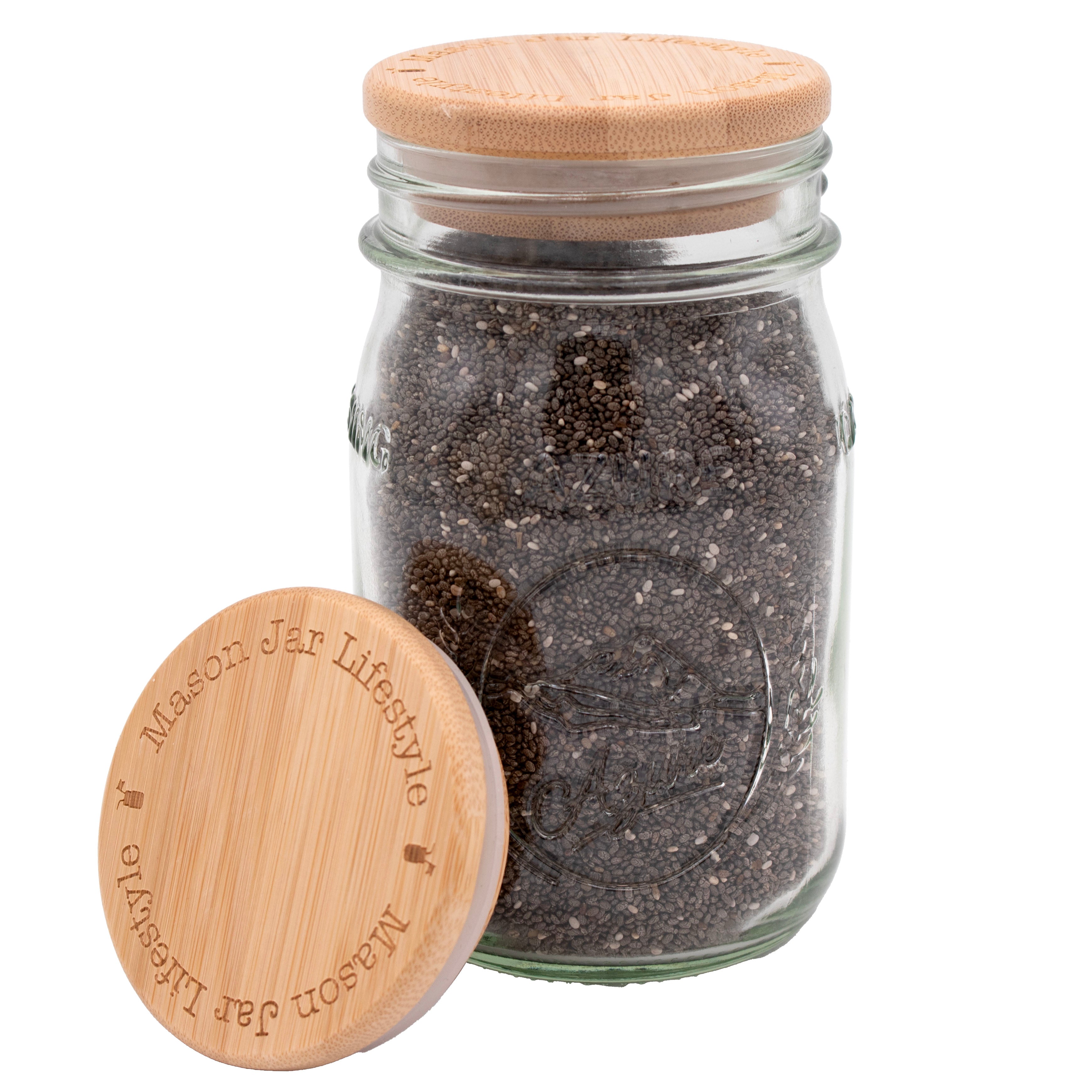 Bamboo Storage Stopper Lids for Mason Jars