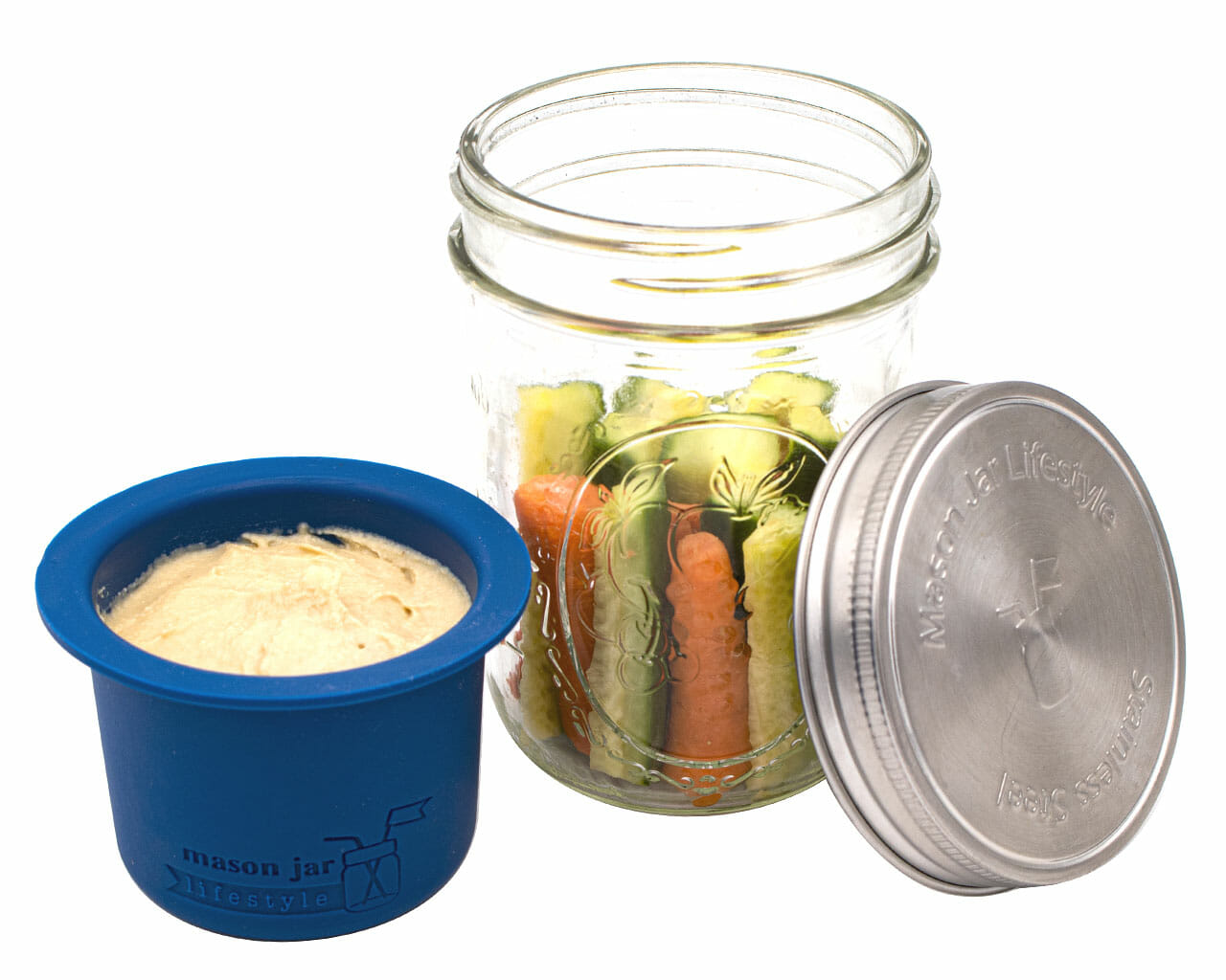 Mason Jar Divider Cup for Salads, Dips, and Snacks