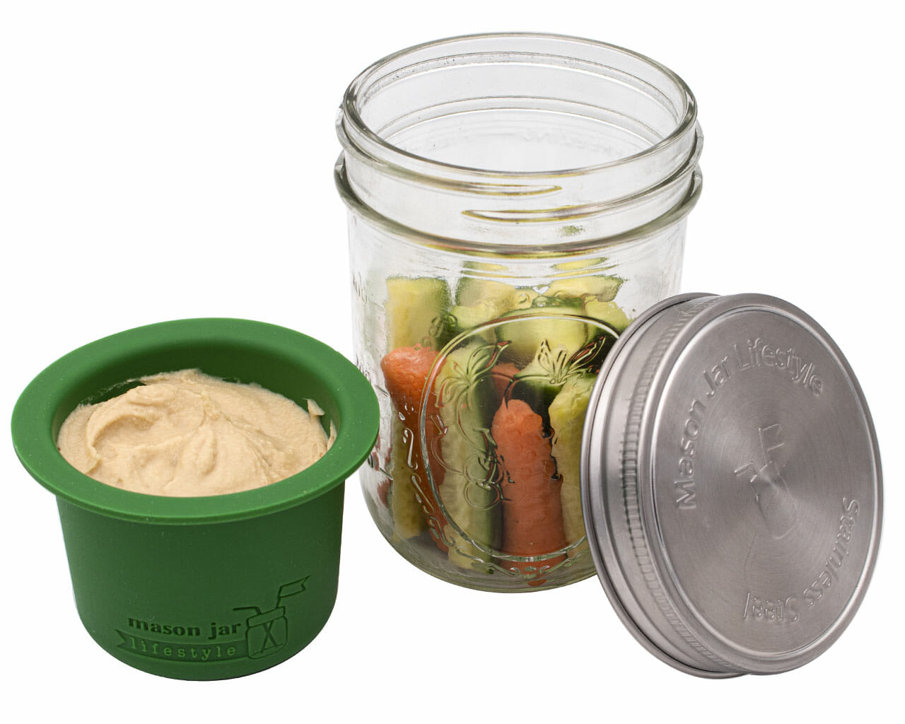 Mason Jar Divider Cup for Salads, Dips, and Snacks