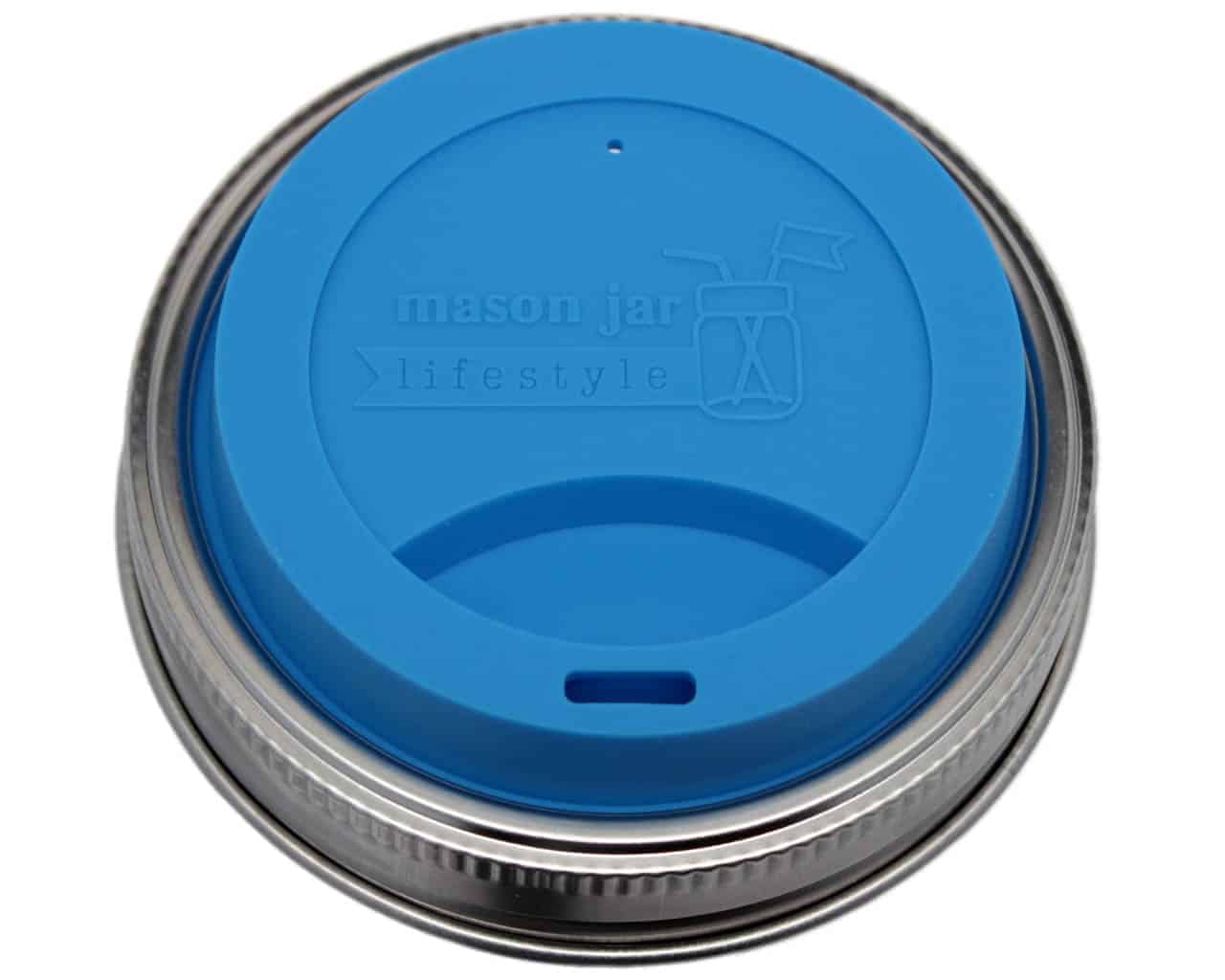Blue lid with 'mason jar lifestyle' branding on a white background. Start your plastic-free journey with the Zero Waste Starter Kit at Clozist. Includes bamboo utensils, stainless steel straws, and leak-proof Mason jar lids. The perfect sustainable gift to reduce waste and upcycle your glass jars. Shop the green Amazon alternative today!