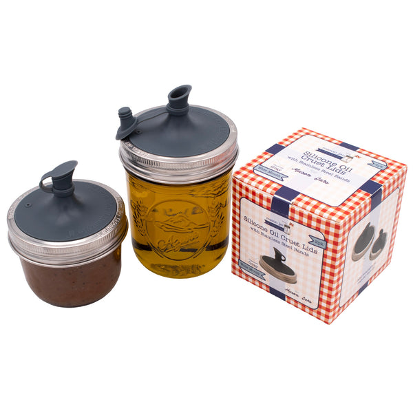 Silicone Oil Cruet Pour Lid for Mason Jars – Non-Toxic Precision Pouring