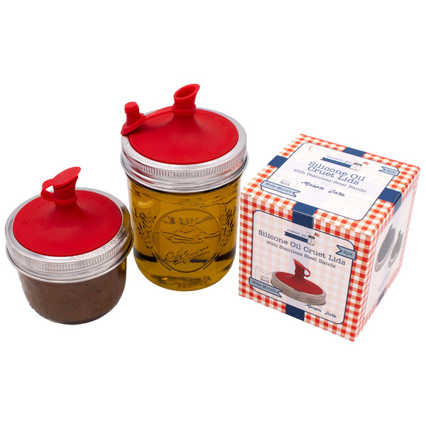 Silicone Oil Cruet Pour Lid for Mason Jars – Non-Toxic Precision Pouring