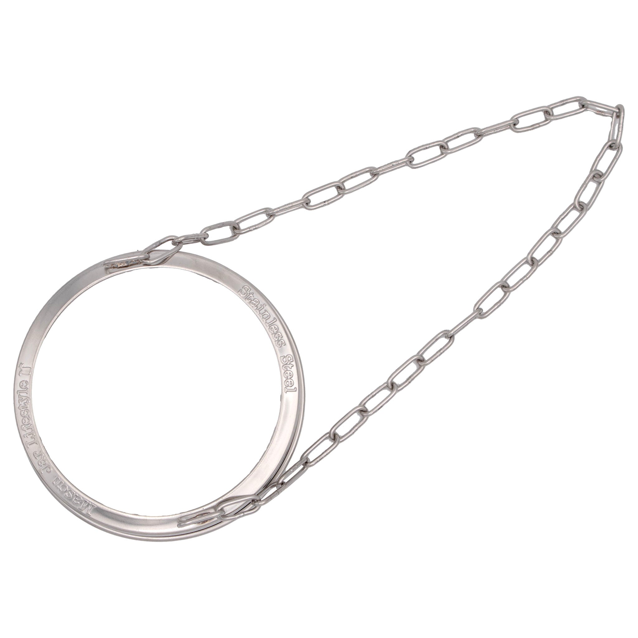 Stainless Steel Band with Chain Handle for Mason Jars 6 Pack