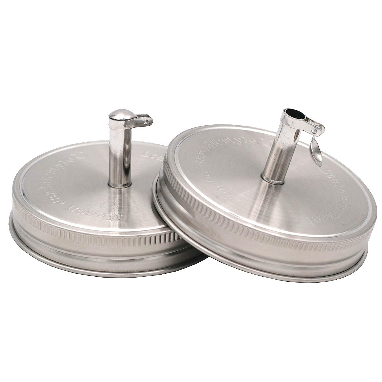 Oil Cruet Pour Spout Stainless Steel Lids for Mason Jars 2 Pack