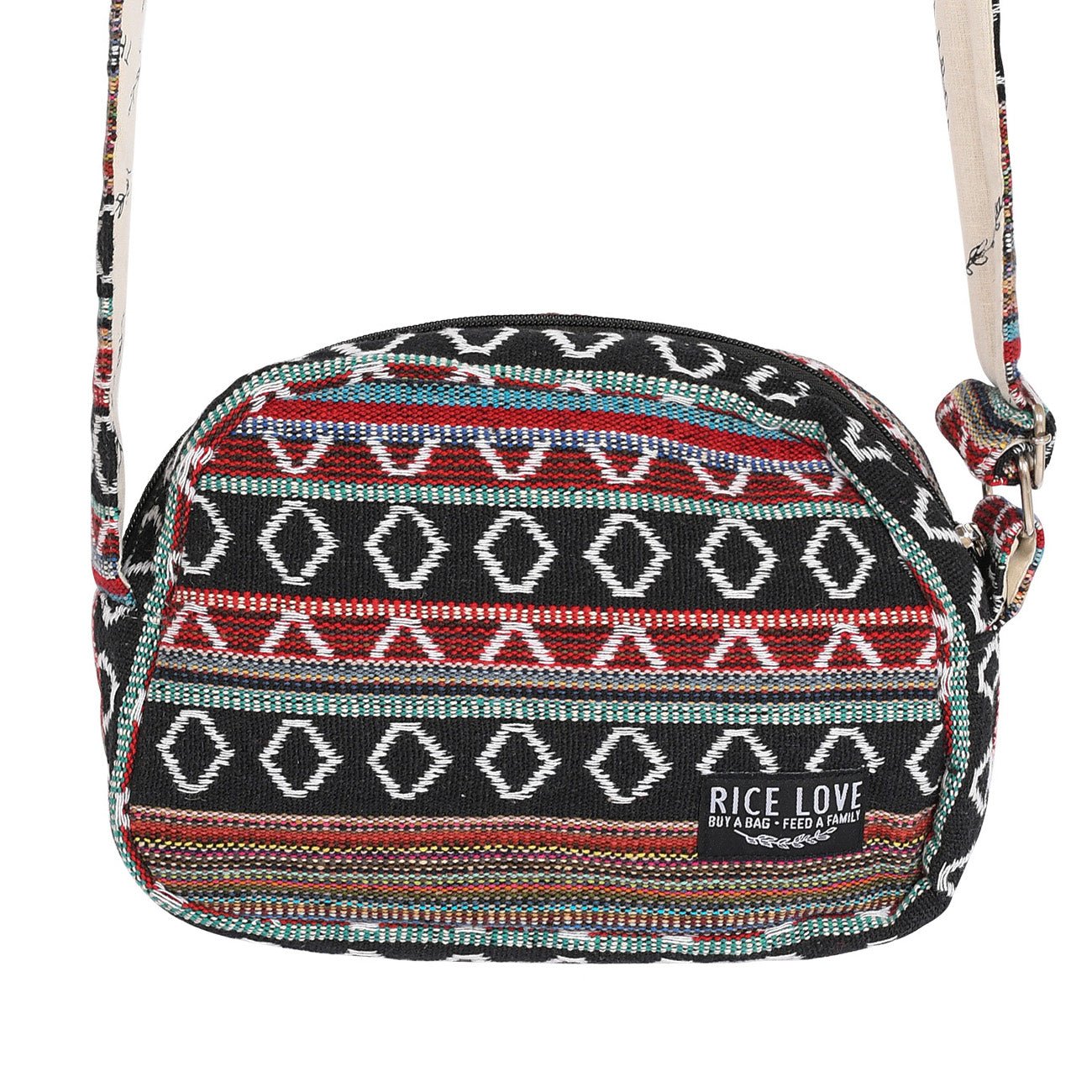 Medium Crossbody Shoulder Purse made from upcycled jute rice bag fabric