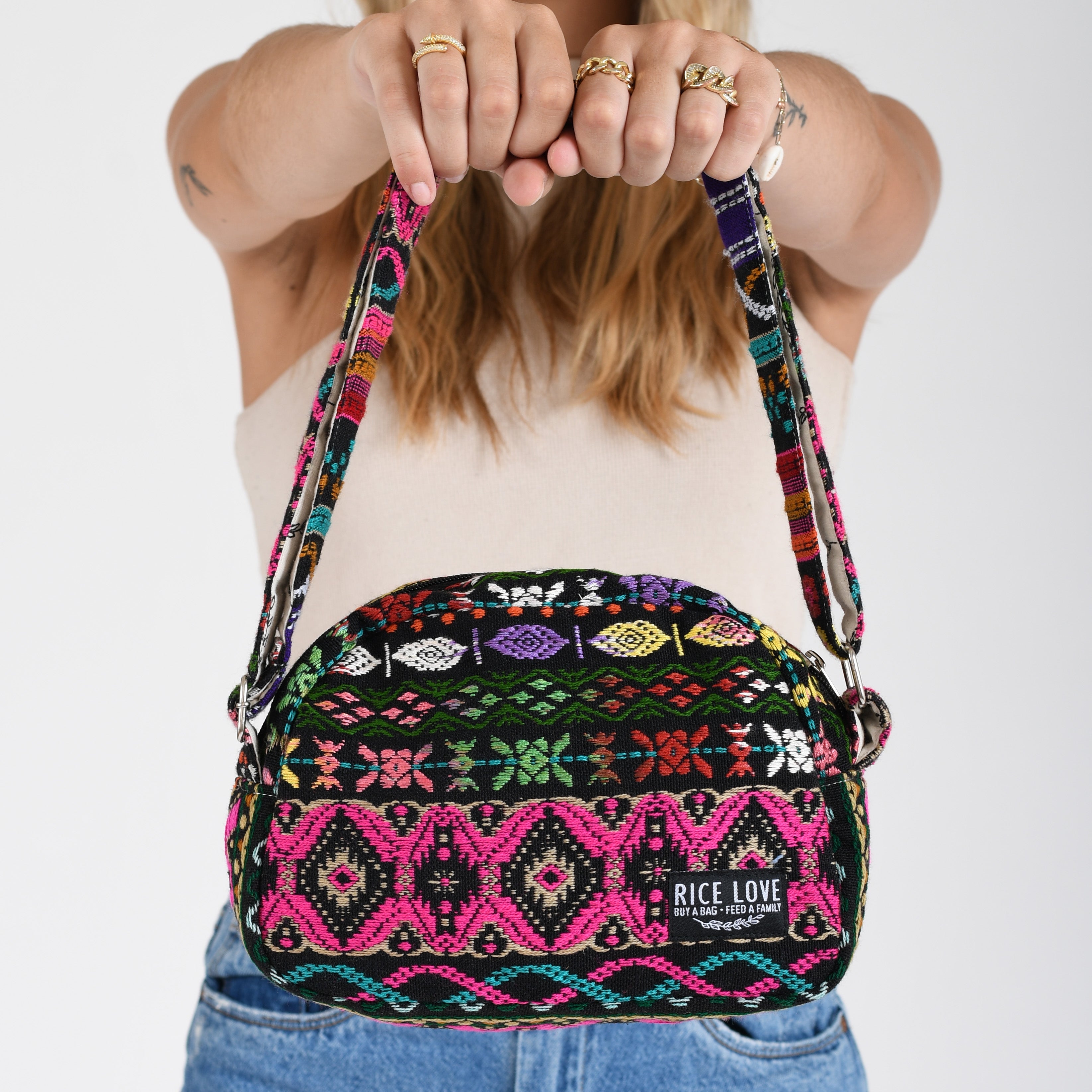 Medium Crossbody Shoulder Purse - Upcycled Jute Bag