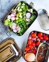 Ecozoi plastic-free stainless steel bento lunch box for kids and adults, 60 oz capacity