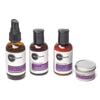 Heliotrope SF Massage Travel Sampler Kit with natural massage lotion, oil, aromatherapy mist and massage candle in a vinyl travel bag