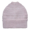 Knitted dog sweater in pink on a white background