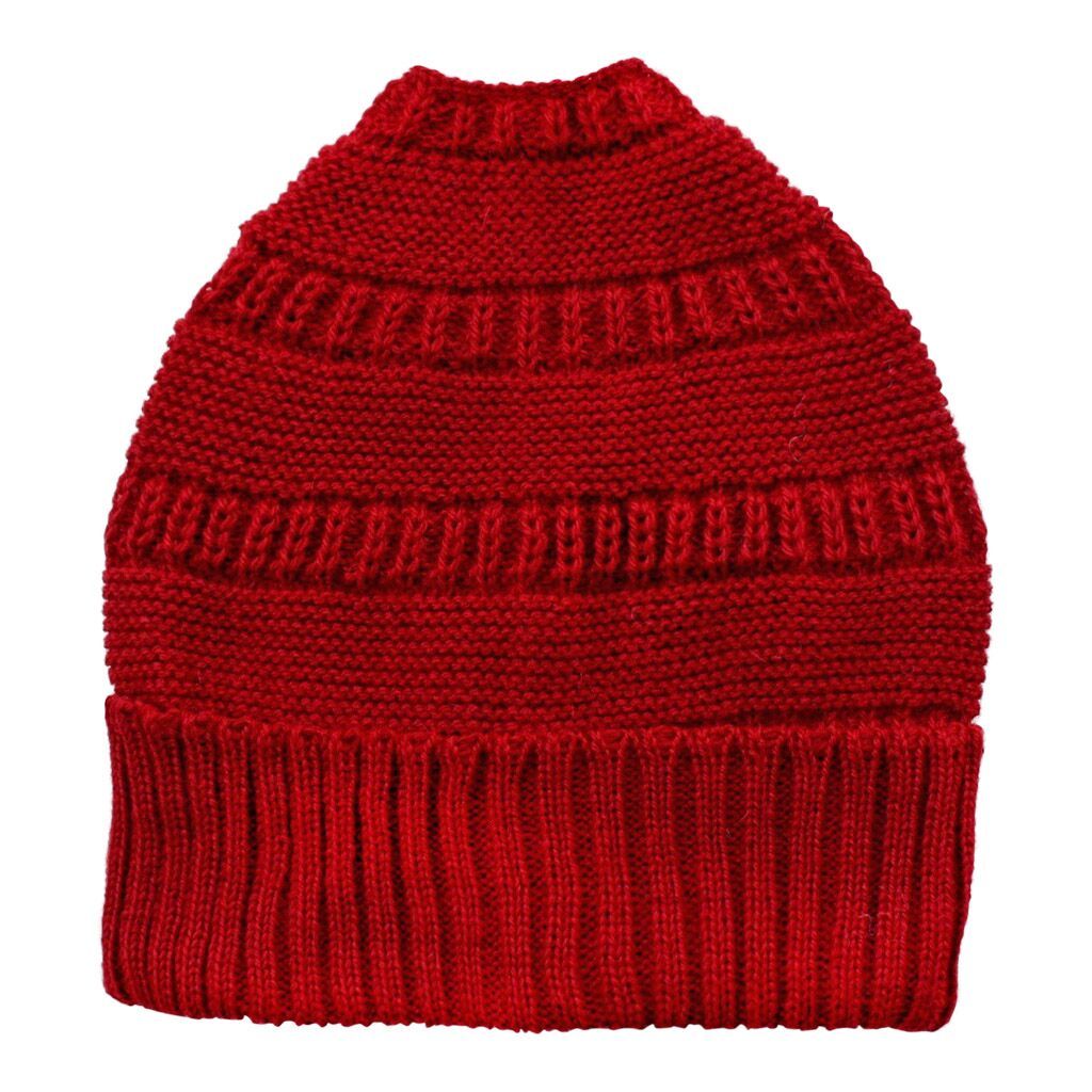 Red knitted dog sweater on a white background