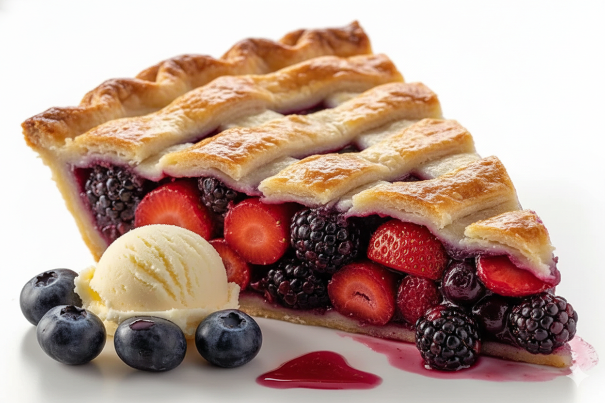 Andy Anand keto-friendly mixed berry pie in a reusable serving tray, hand-baked in Chino, California