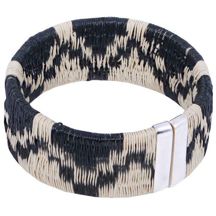 Black handwoven palm cuff bracelet – Mountain style by Tulia x HHPLift
