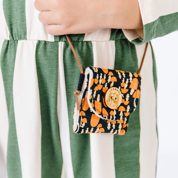 Handmade mushroom purse for kids by So Handmade Shop — Waldorf-inspired fabric design
