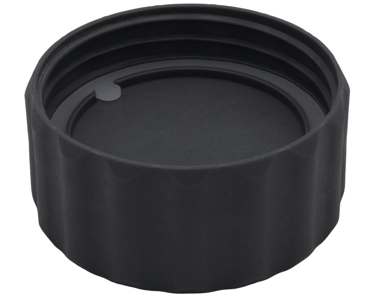 Black rubber gasket on a white background