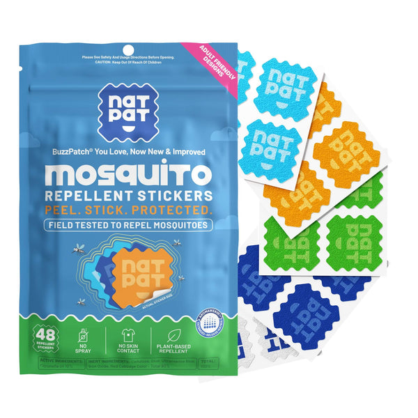 Natural Mosquito Repellent Patches for Adults — DEET-Free Plant-Based Bug Protection | No Skin Contact, No Chemicals, Long-Lasting