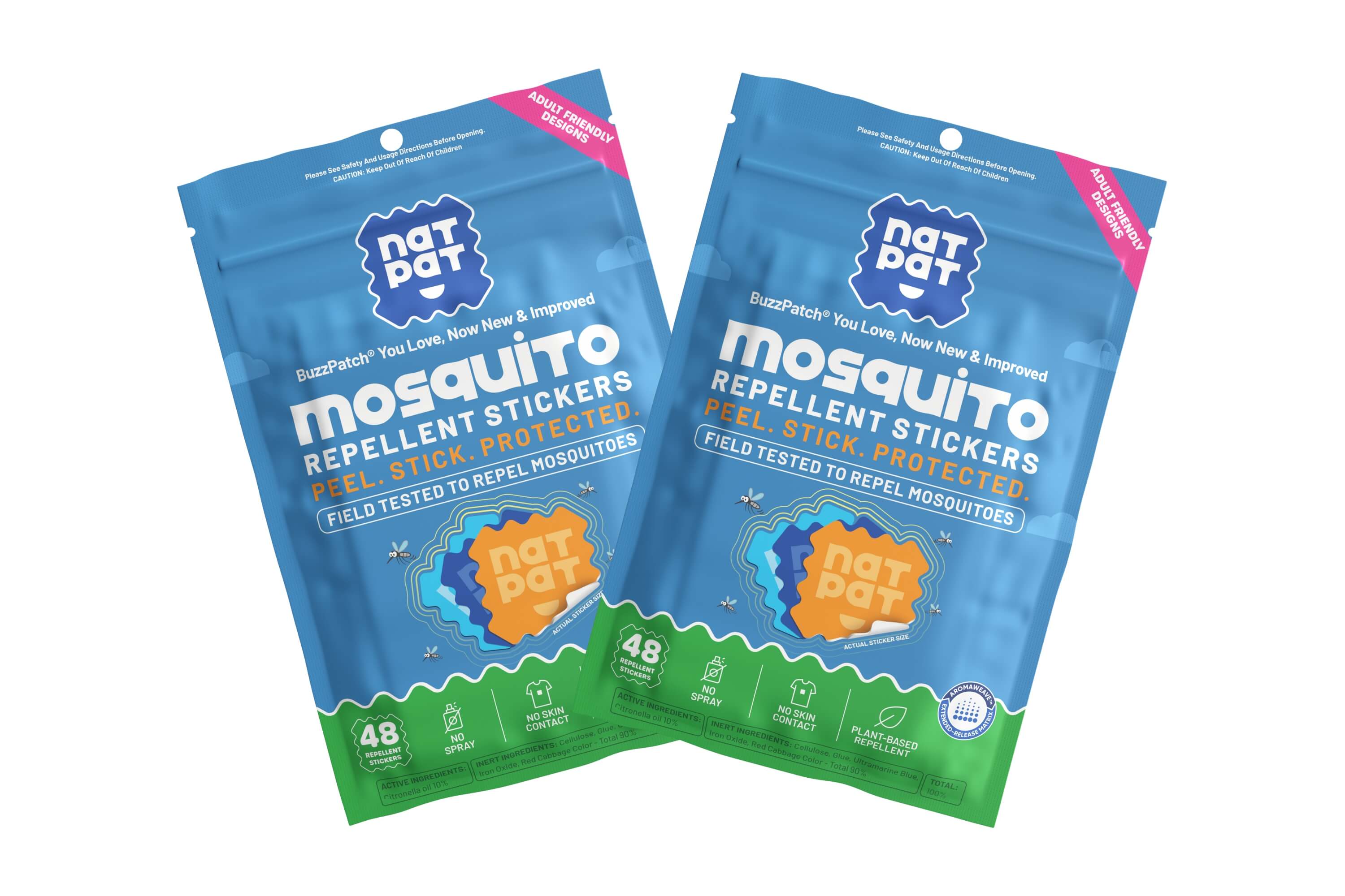 Natural Mosquito Repellent Patches for Adults — DEET-Free Plant-Based Bug Protection | No Skin Contact, No Chemicals, Long-Lasting