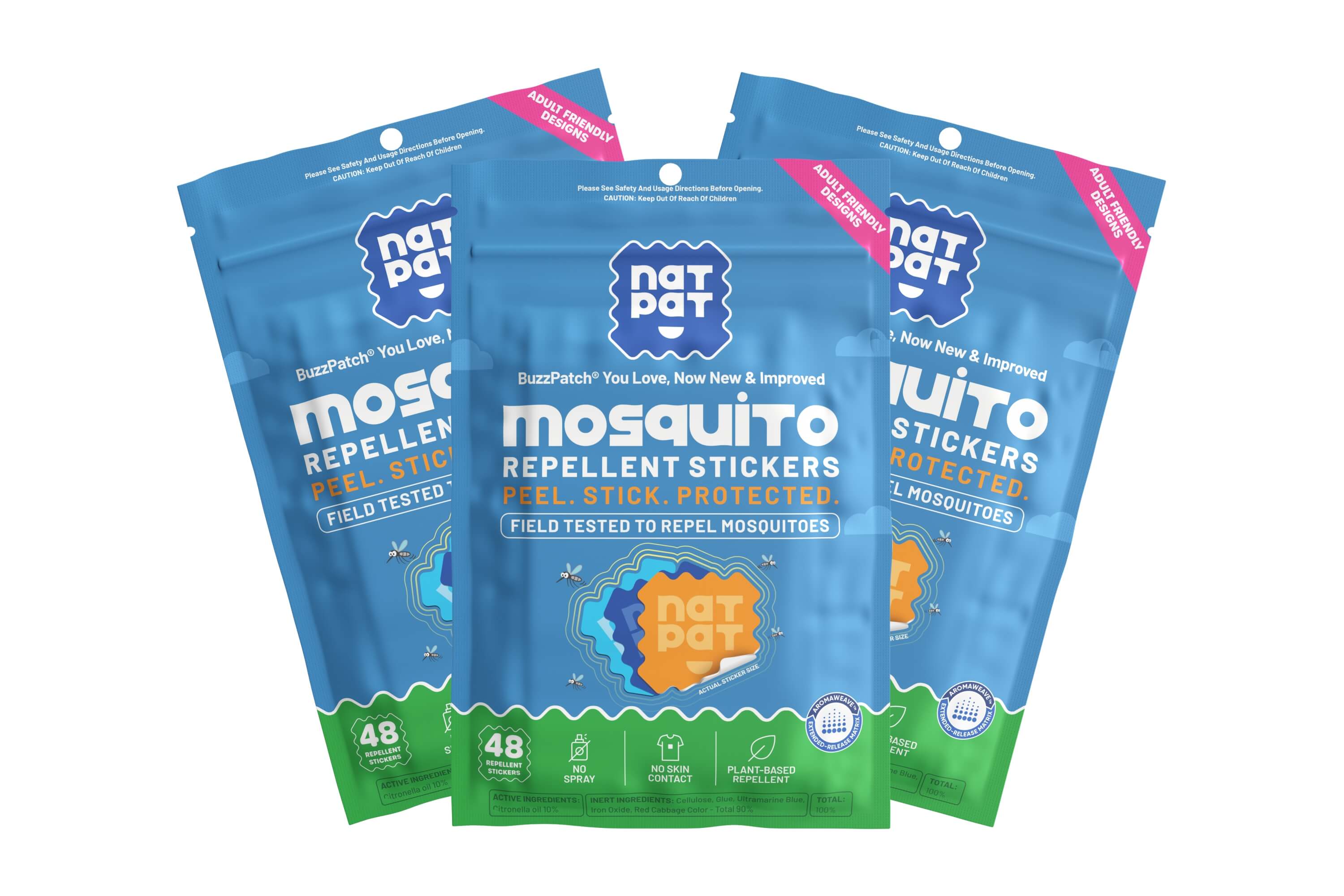 Natural Mosquito Repellent Patches for Adults — DEET-Free Plant-Based Bug Protection | No Skin Contact, No Chemicals, Long-Lasting