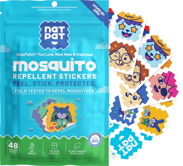 NATPAT Kids Mosquito Repellent Patches — DEET-Free Natural Citronella & Eucalyptus Bug Protection for Babies & Children | Up to 8 Hours