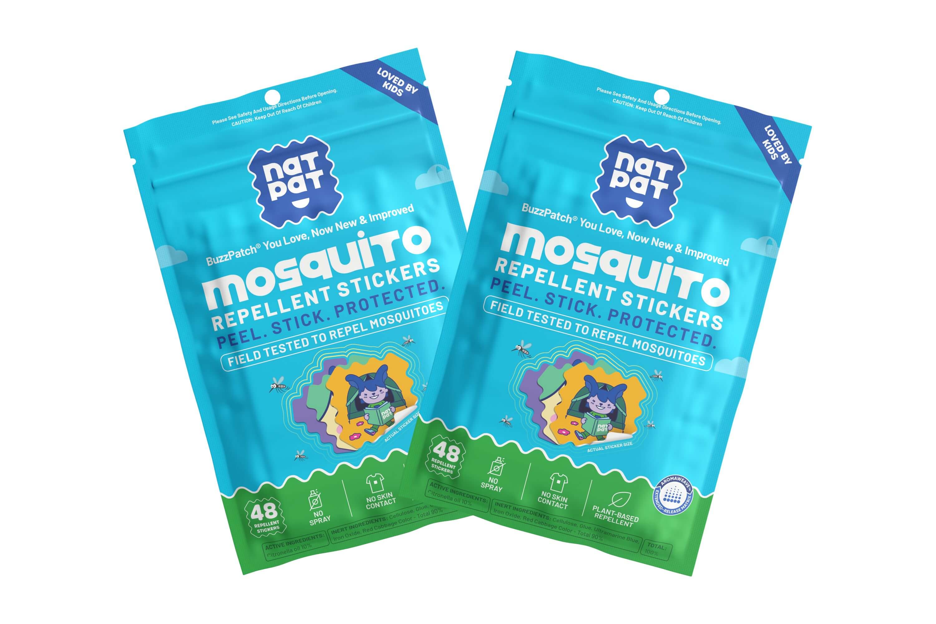 NATPAT Kids Mosquito Repellent Patches — DEET-Free Natural Citronella & Eucalyptus Bug Protection for Babies & Children | Up to 8 Hours