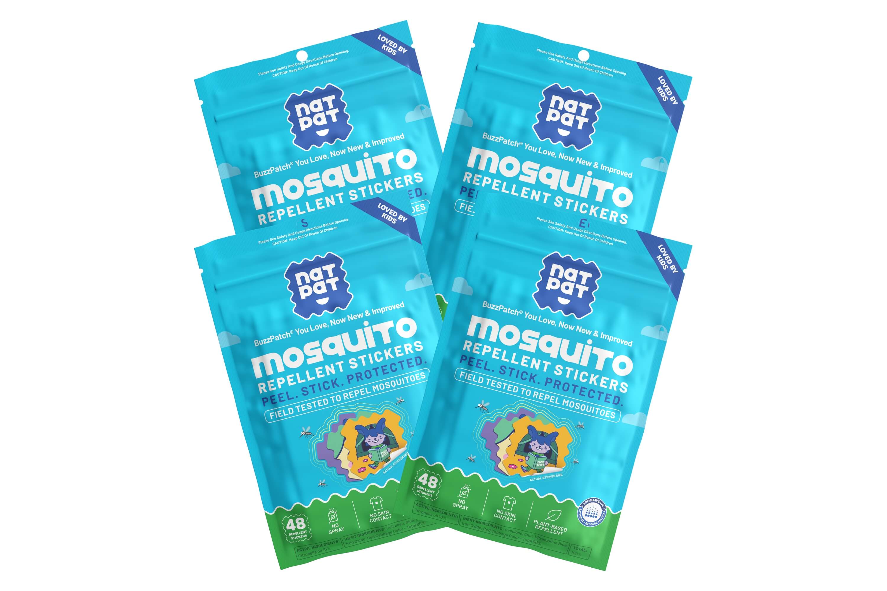 NATPAT Kids Mosquito Repellent Patches — DEET-Free Natural Citronella & Eucalyptus Bug Protection for Babies & Children | Up to 8 Hours