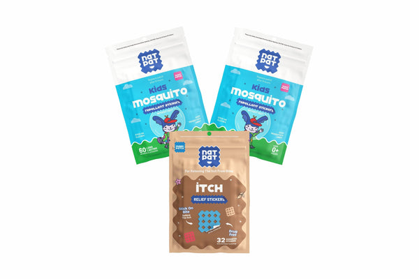 NATPAT Anti Mosquito Magnet Bundle medium – DEET-free BuzzPatch and ItchyPatch mosquito repellent patches for families