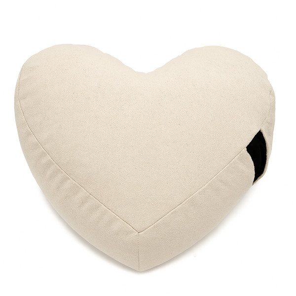Heart Shaped Zafu Meditation Cushion - Cotton & Buckwheat Hulls