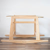 Plum+Sparrow natural pine rocking Moses basket stand with brake, full view