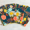 Navy blue floral cotton cloth napkins set of four by Dot and Army