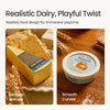 Tiny Land dairy play food set net contents label showing FSC-certified wood and eco-friendly materials