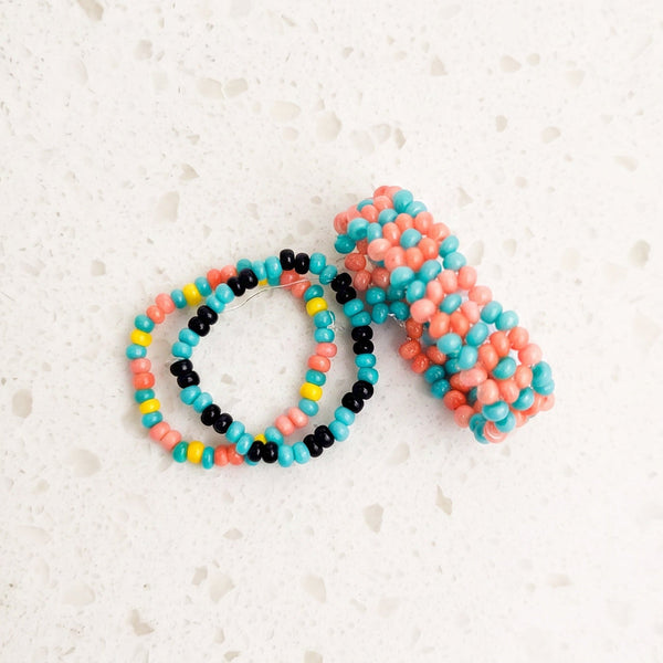 Confetti Seed Bead Rings Set of 3 – Handmade Fair Trade Jewelry
