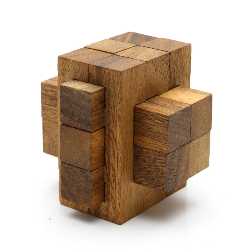Notch 13-piece burr wooden brain teaser puzzle, handcrafted and smooth-finished