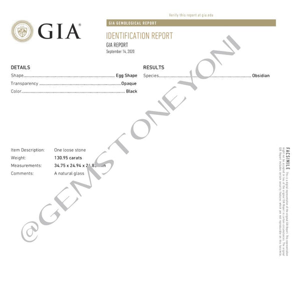 Large Black Obsidian Yoni Egg for Women's Pelvic Floor Exercises and Sexual Wellness