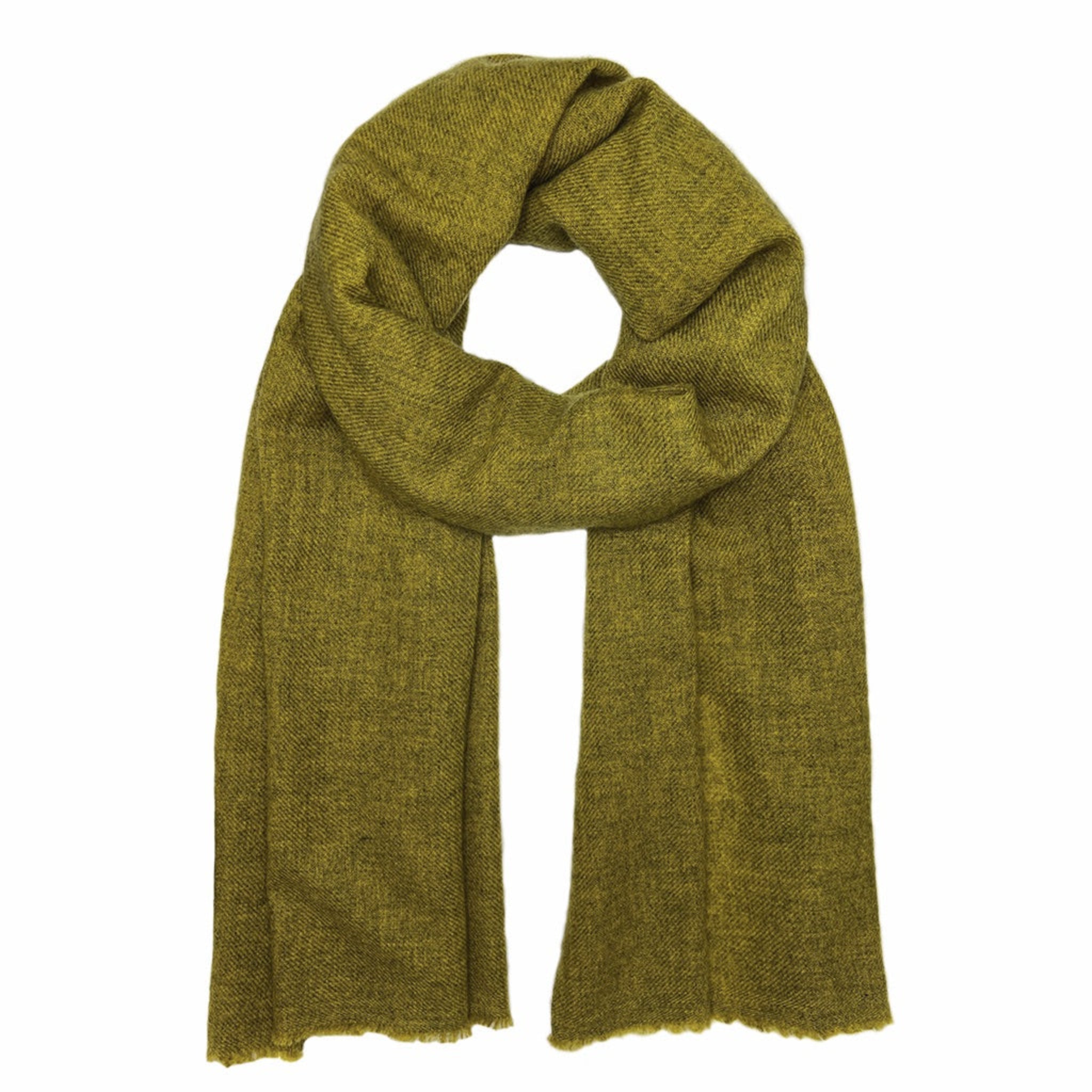 Green cashmere scarf on a white background