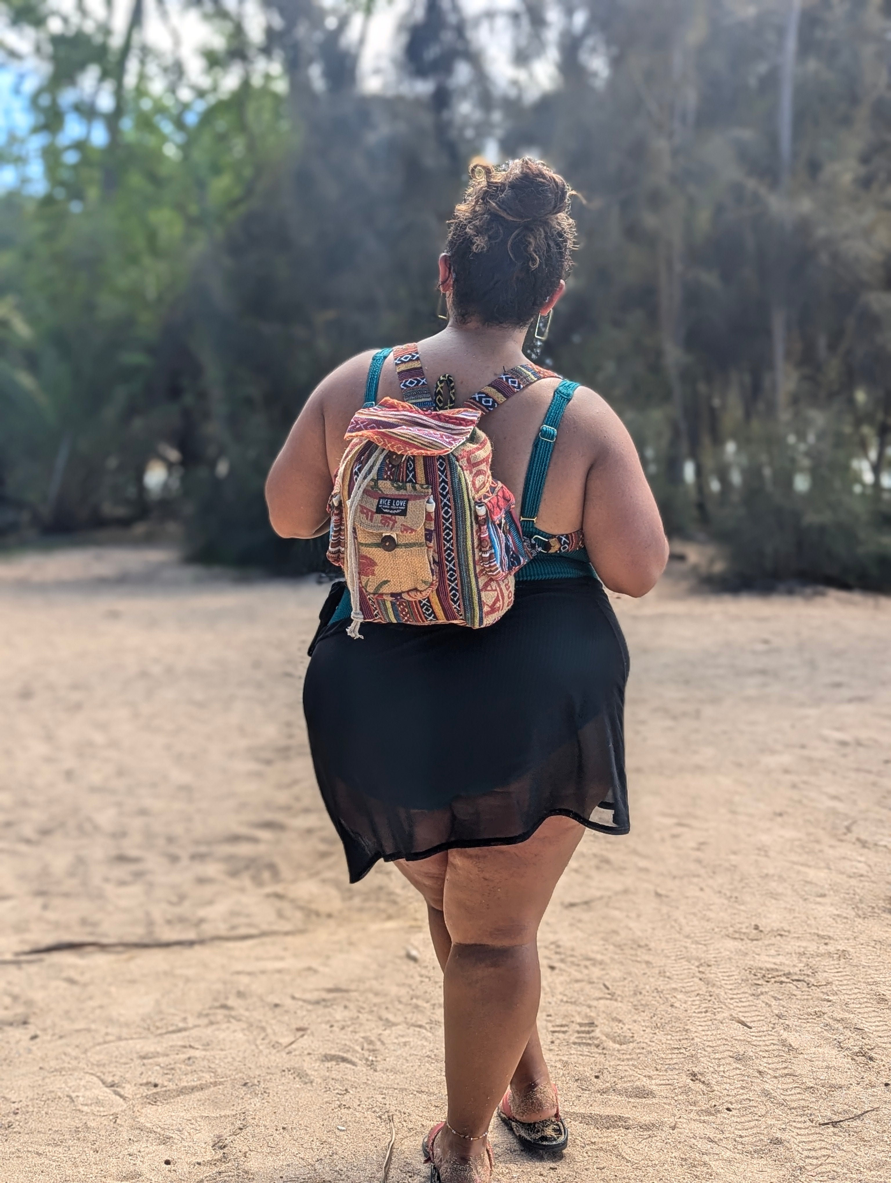 One of a Kind Mini Backpack handcrafted in Nepal from recycled materials