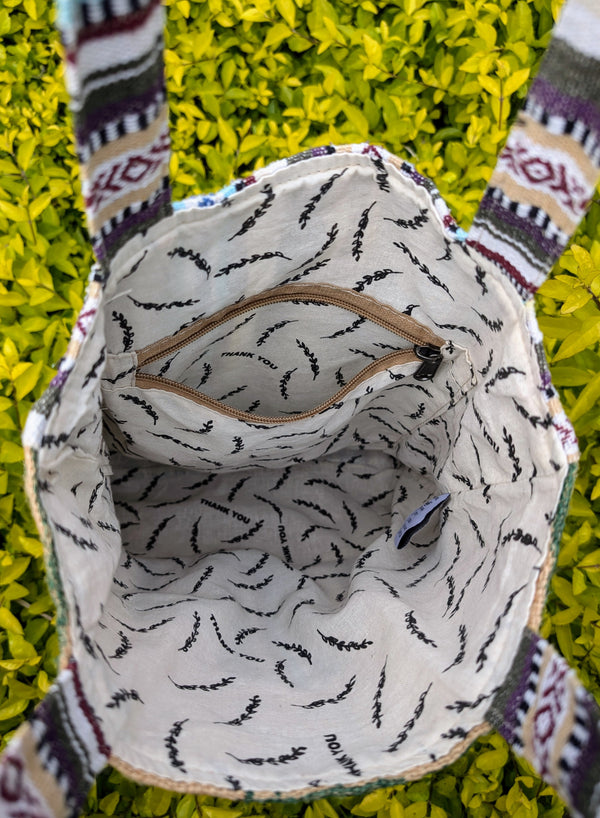 One of a Kind Mini Tote - Upcycled Rice Bag Bag