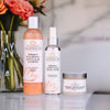 Organic anti-aging skincare routine set — cleanser, toner, and triple action moisturizer by Glimmer Goddess