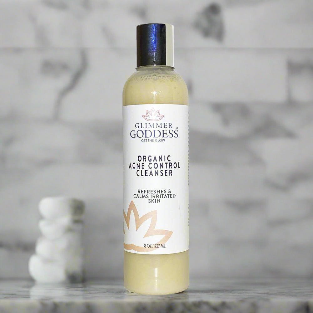 Glimmer Goddess organic hemp seed oil cleanser for breakout-prone face and body skin