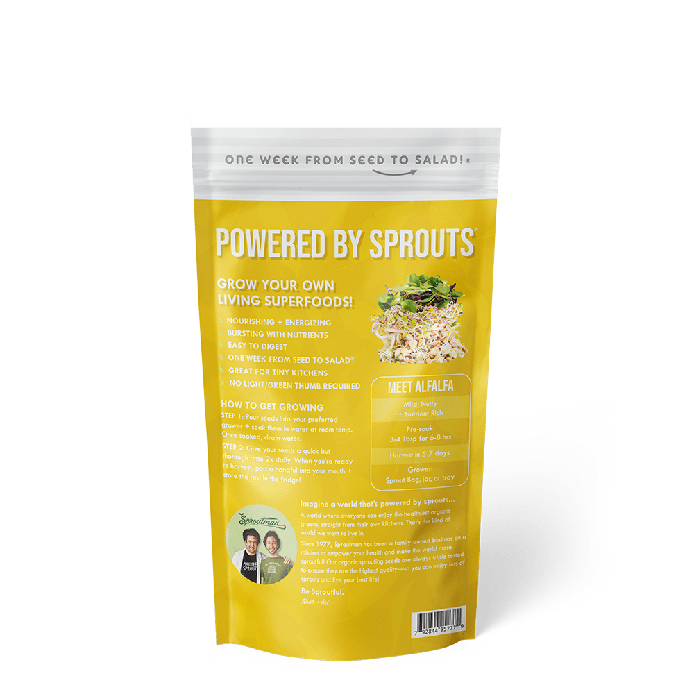 Organic Alfalfa Sprouting Seed from Sproutman, additional product view