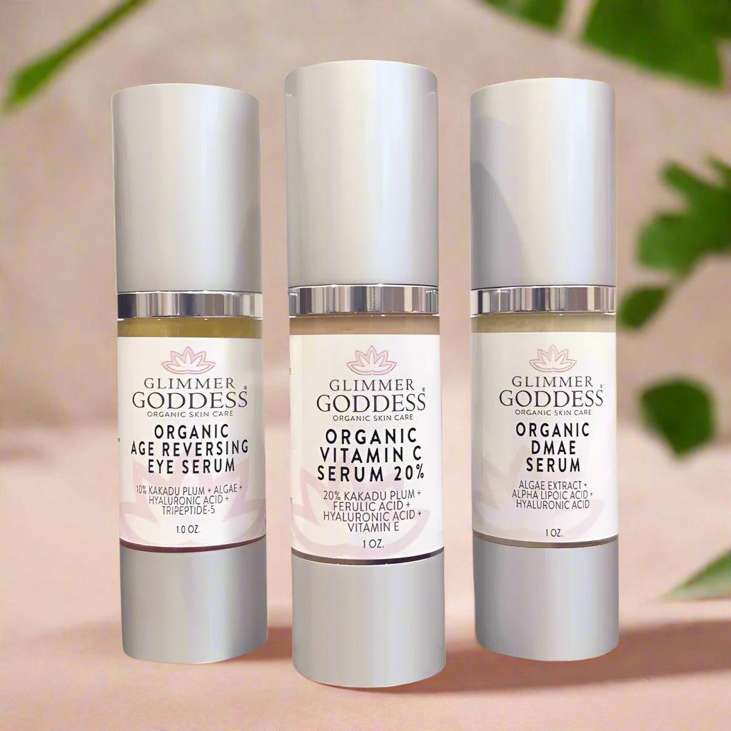 Organic Anti-Aging Trio – Vitamin C, DMAE & Age-Reversing Eye Serum