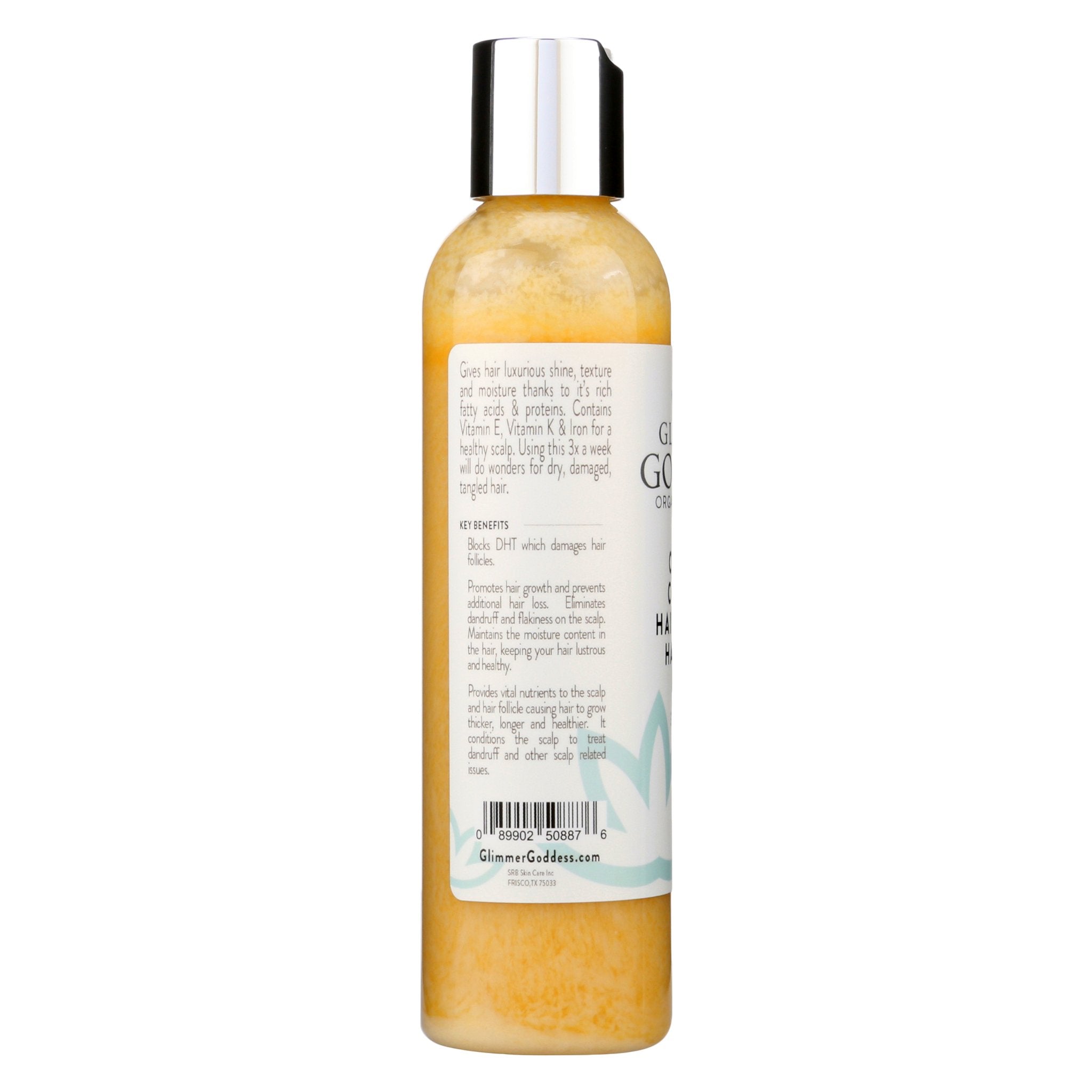Glimmer Goddess organic hair growth mask handcrafted in Texas for men and women with thinning hair