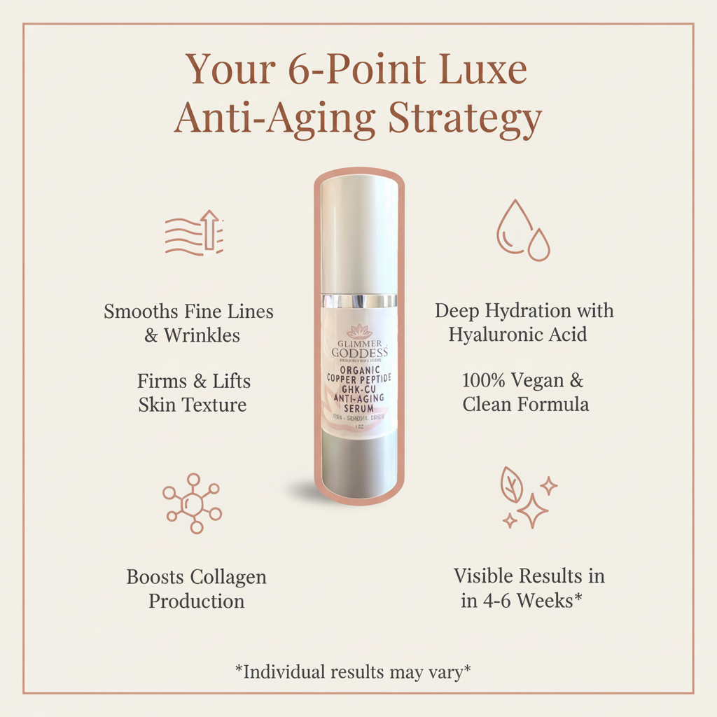 Organic copper peptide firming serum by Glimmer Goddess — gentle retinol alternative for all skin types