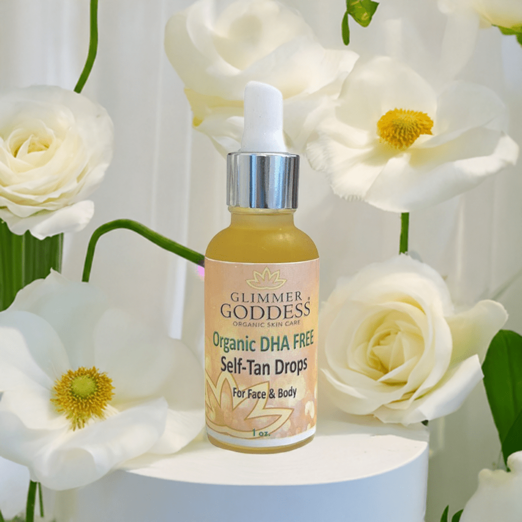 Organic DHA-free tanning drops for face and body 1 oz – streak-free, clean ingredients