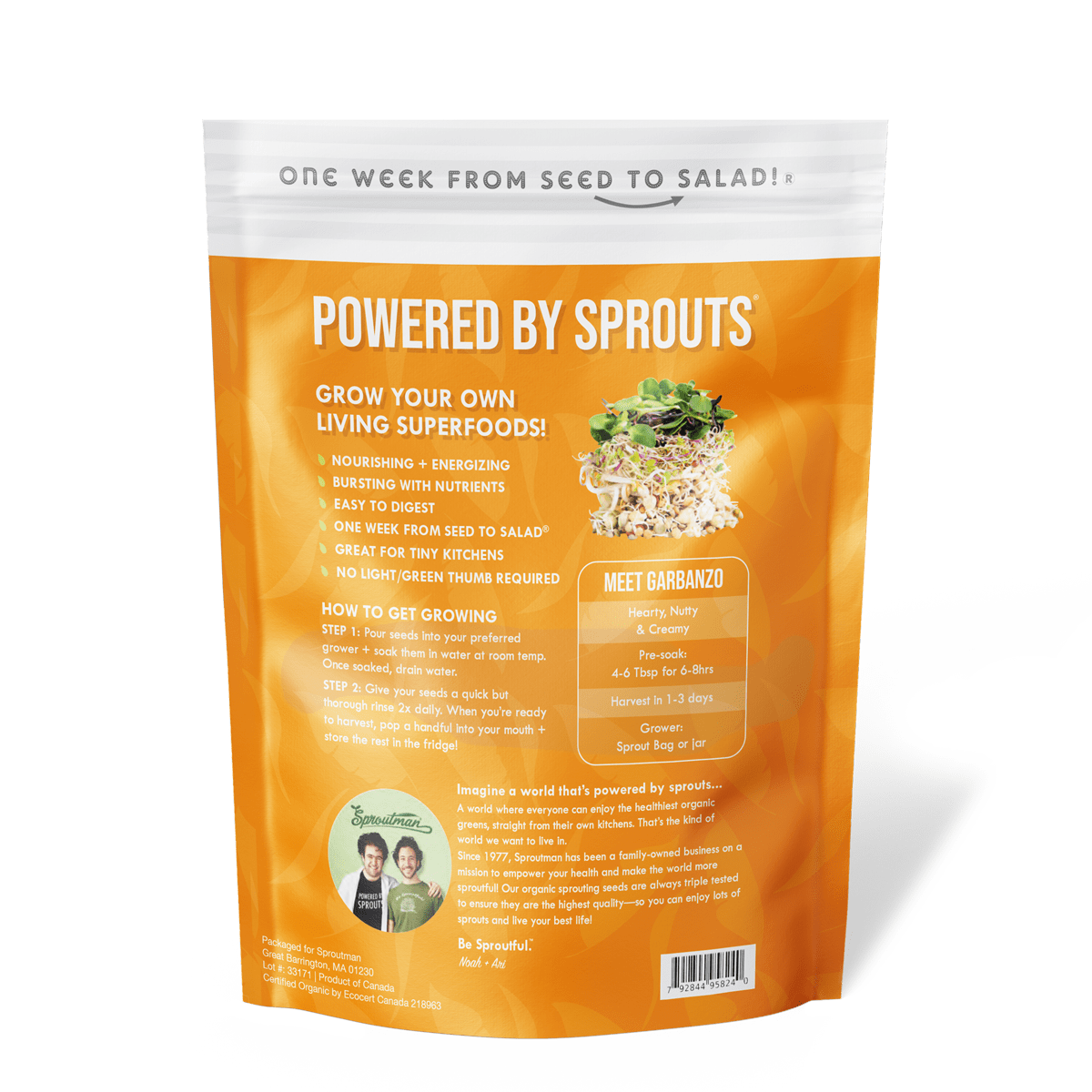Organic Garbanzo Bean Sprouting Seed from Sproutman, product detail
