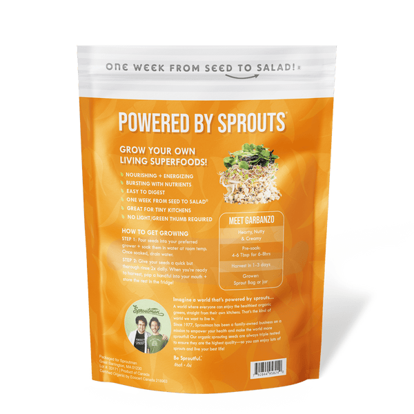 Organic Garbanzo Bean Sprouting Seed from Sproutman, product detail