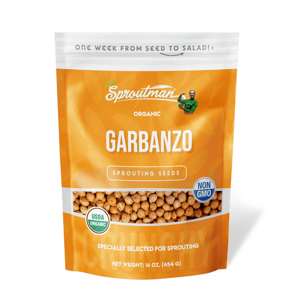 Organic Garbanzo Bean Sprouting Seed from Sproutman, front view